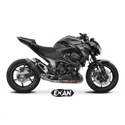 Auspuff EXAN X-GP in inox-schwarz zu Kawasaki (CH-Hom)
