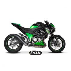 Auspuff EXAN X-Black Evo in inox-schwarz zu Kawasaki (CH-Hom)