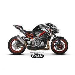 Auspuff EXAN Oval Carbon Cap in inox zu Kawasaki (CH-Hom)