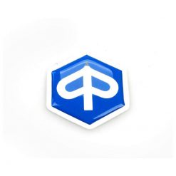Plakette PIAGGIO aus Silikon zum Kleben mit Piaggio Logo (27 x 31mm) zu St