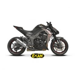 Auspuff EXAN Oval Carbon Cap in titan zu Kawasaki (CH-Hom)