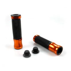 Griffe PROPALM (Paar) STREET - CNC (Ø 22 x 130mm) aus Alu in ORANGE/SCHWAR