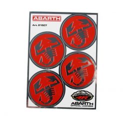 Sticker-Set ABARTH (4 Stück) SCORPIONE (Ø 48mm)