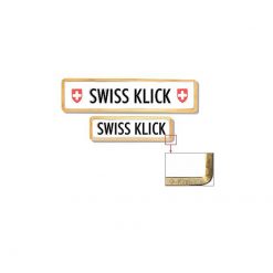 Kennzeichenrahmen SWISS KLICK AUTO KLICK Langformat in GOLD (für COOLEN LO