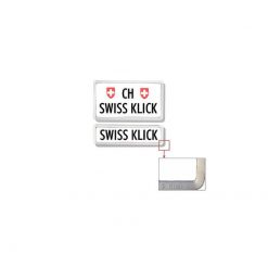 Kennzeichenrahmen SWISS KLICK AUTO KLICK Hochformat in CHROM-MATT (für COO