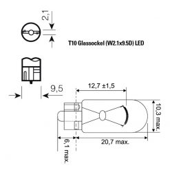 LED- Glassockel NO NAME Standard 12V AC/DC (Sockel: T5 / 2.2 x 4.6mm) in G