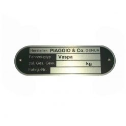 Typenschild PIAGGIO & CO. Genua - Vespa (80x25x0.6mm)