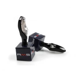 Blinker RMS (Paar) DEMON aus ALU in Schwarz / transparentem Glas mit LED (