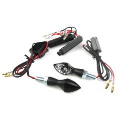 Blinker OXFORD NANO EYE-SHOT (Paar) aus Alu in Schwarz / Glas getönt (22 x