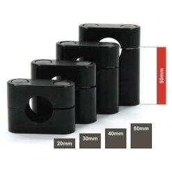 Klemmböcke Motacc eckig - gerade (Paar) in SILBER (Ø 22mm, Höhe: 40mm) (Be