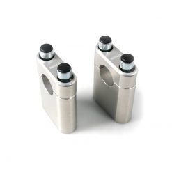 Klemmböcke Motacc eckig - gerade (Paar) in SILBER (Ø 22mm, Höhe: 50mm) (Be