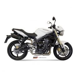 Auspuff MIVV SUONO in Edelstahl- Schwarz zu Triumph (CH- Homologiert)