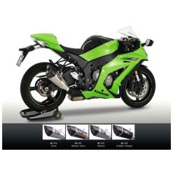 Auspuff Yoshimura R-11 (Dual Exit) in Metal Magic mit Carbon Cap zu Kawasa