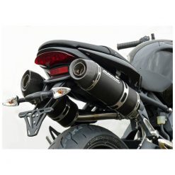 Auspuff BODIS OVAL-TEC in INOX/SCHWARZ (SS/BL) zu Triumph (CH- Homologiert