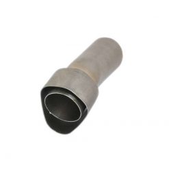 Dezibelkiller AKRAPOVIC in V4A zu HEXAGONAL RECHTS (Aussen: 65 x 46mm / In