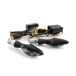 Blinker TECH POWER LED (Paar) in Schwarz-Matt mit Glas transp. Blink