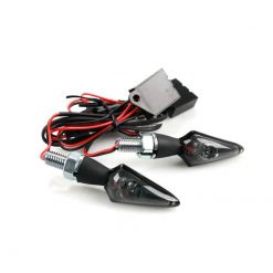 Blinker TECH SHORT STEM LED (Paar) in Schwarz-Matt mit Glas smoke (3