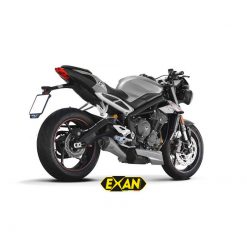 Auspuff EXAN X-Black Evo in inox zu Triumph (CH-Hom)