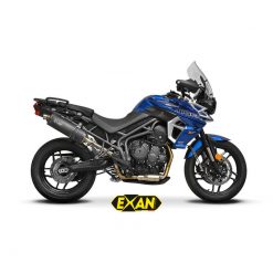 Auspuff EXAN X-Black Oval in inox-schwarz zu Triumph (CH-Hom)