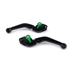 Kupplungshebel PAZZO RACING KLAPPBAR - LANG in schwarz / Versteller in grün