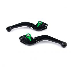 Kupplungshebel PAZZO RACING KLAPPBAR - KURZ in schwarz / Versteller in grün