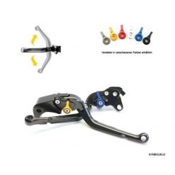 Bremshebel PAZZO RACING KLAPPBAR - LANG in schwarz / Versteller in blau (C