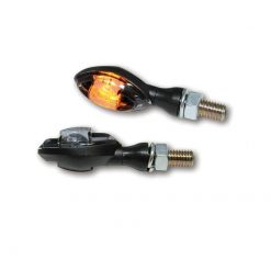 Blinker SHIN YO (Paar) EYE mit HI-POWER LED in SCHWARZ/KLAR (M8 - 37 x 19