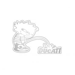 Sticker PRINT (Paar) DUCATI in silber (85 x 85mm)
