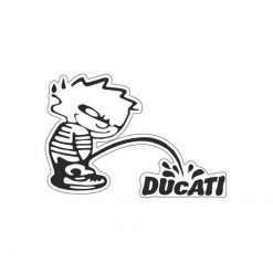 Sticker PRINT (Paar) DUCATI in schwarz (85 x 85mm)