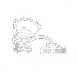 Sticker PRINT (Paar) HARLEY DAVIDSON in silber (85 x 85mm)