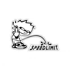 Sticker PRINT (Paar) SPEEDLIMIT in schwarz (85 x 85mm)