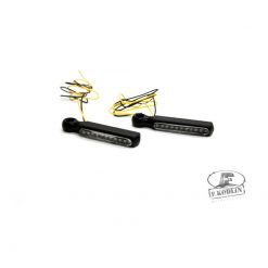 Blinker KODLIN STRIPE LED (Paar) aus ALU in SCHWARZ, Vorne, zur Montage an