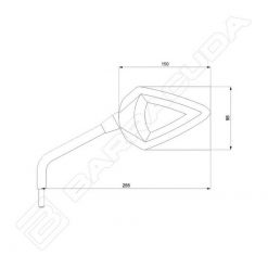 Rückspiegel BARRACUDA (Paar) D-VERSION in SCHWARZ aus Kunststoff inkl. LED