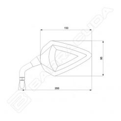 Rückspiegel BARRACUDA (Paar) R-VERSION RACE in SCHWARZ aus Kunst. mit Eins