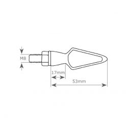 Blinker TECH CRYSTAL LED (Paar) aus Alu in Schwarz mit Glas transpar