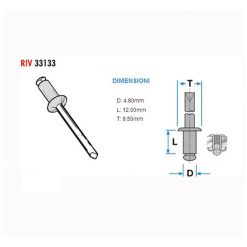 Niete XBIKE (1 Stück) für Verschalung Ø 6, Kopf weiss in Alu