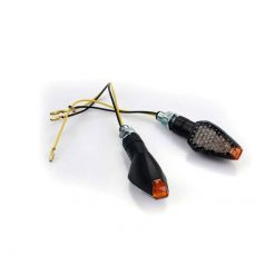 Blinker SHIN YO (Paar) PEAK mit LED in SCHWARZ/KLAR (M8 - 46 x 27 x 27mm -
