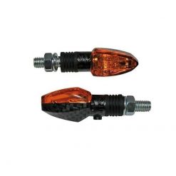 Blinker SHIN YO (Paar) LIZZARD mit HALOGEN BIRNE in CARBON LOOK/KLAR (M8 -