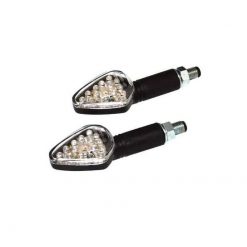 Blinker SHIN YO (Paar) HARPOON mit LED in SCHWARZ/KLAR (M10 - 49 x 37mm -