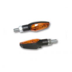 Blinker SHIN YO (Paar) NOVA mit HALOGEN BIRNE in SCHWARZ/ORANGE (M8 - 46.5