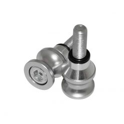 Ständeraufnahmen SHIN YO (Paar) in Silber zu Kawasaki mit Gewinde M10 x 1.