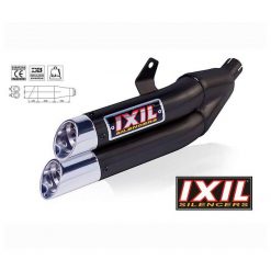 Auspuff IXIL DUAL HYPERLOW (L3XB) in SCHWARZ mit END- CAP in ALU zu Kawasa