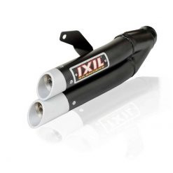 Auspuff IXIL DUAL HYPERLOW (L3XB) in SCHWARZ mit END- CAP in ALU zu Honda
