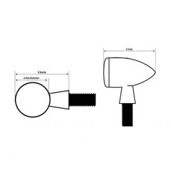 Blinker SHIN YO (Paar) MICRO BULLET mit BIRNE in SCHWARZ/ORANGE GLATT (M10