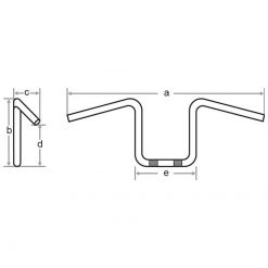 Lenker FEHLING APE HANGER HIGH mit KK- & 3 Loch KB Ø 25.4mm in SCHWARZ (B