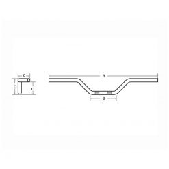 Lenker FEHLING SUPERBIKE ohne Kabelkerbe Ø 25.4mm in CHROM (B 81 x H 7.5 -