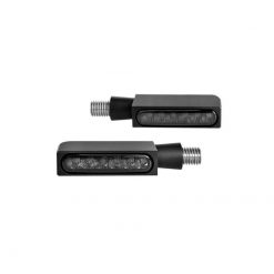 Blinker HeinzBikes (Paar) BLOKK aus ALU mit LED in SCHWARZ/SMOKE (M8 - 56x