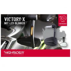 Rückspiegel HIGHSIDER VICTORY-X CNC aus ALU in SCHWARZ inkl. Blinker und A