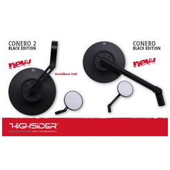 Rückspiegel HIGHSIDER CONERO EDITION aus ALU in SCHWARZ M10x1.25 inkl. Ad