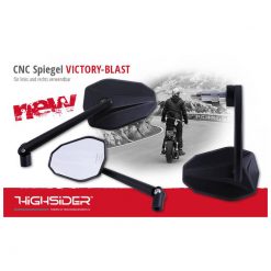 Rückspiegel HIGHSIDER VICTORY-BLAST CNC aus ALU in SCHWARZ inkl. Adapter (